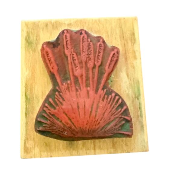 All Creatures Vintage 1994 Marsh Cattails Plant Rubber Stamp - Picture 3 of 3